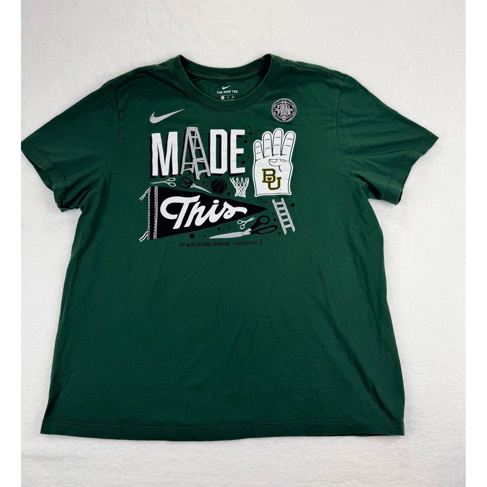 Nike Baylor Bears 2021 Regional Champions Final Four T-Shirt Mens XXL Green